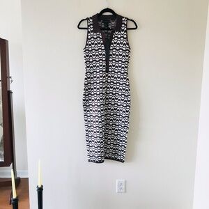 House Of Harlow 1960 Sleeveless Geometric Print Midi Dress, NWT